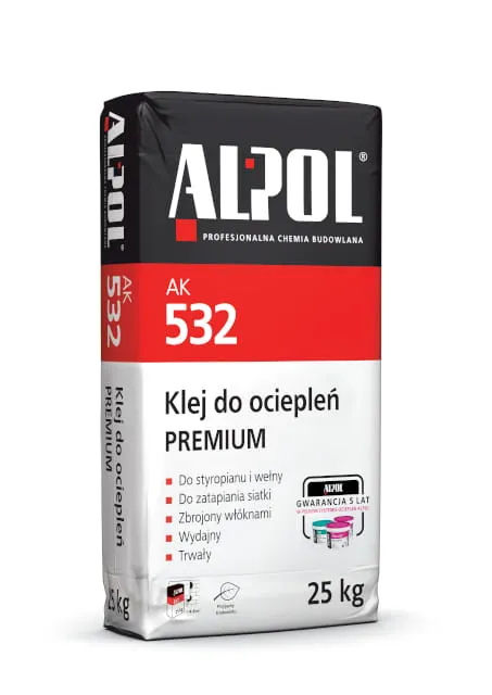 Klej do dociepleń styropianem i do siatki AK-532 Alpol 25 kg