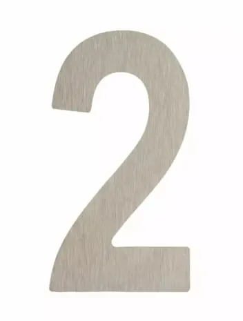 Cyfra 2 wysokość 5 cm plastikowa srebrna INX Domino