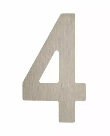Cyfra 4 wysokość 5 cm plastikowa srebrna INX Domino