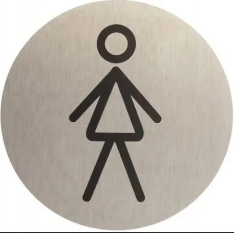 Znak samoprzylepny PCV stal nierdzewna WC Damski INX Domino
