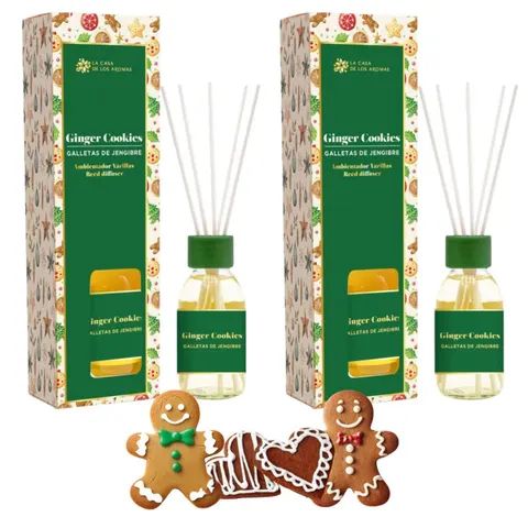 LA CASA DE LOS AROMAS X-MAS Patyczki zapachowe IMBIROWE CIASTECZKA 95 ml, pakiet 2 opakowań