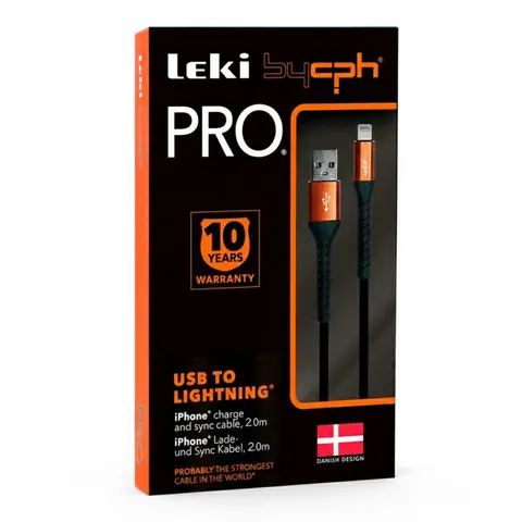 LEKI PRO Kabel USB to LIGHTNING 2M 10 LAT GWARANCJI, 1 szt