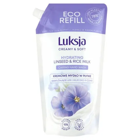 LUKSJA Mydło w płynie LEN, 900 ml zapas