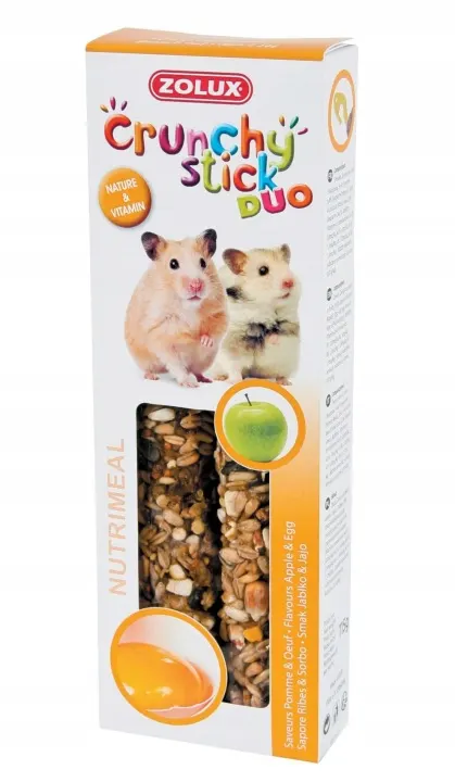 ZOLUX Crunchy Stick kolba przysmak dla chomika Jabłko i Jajko 115g