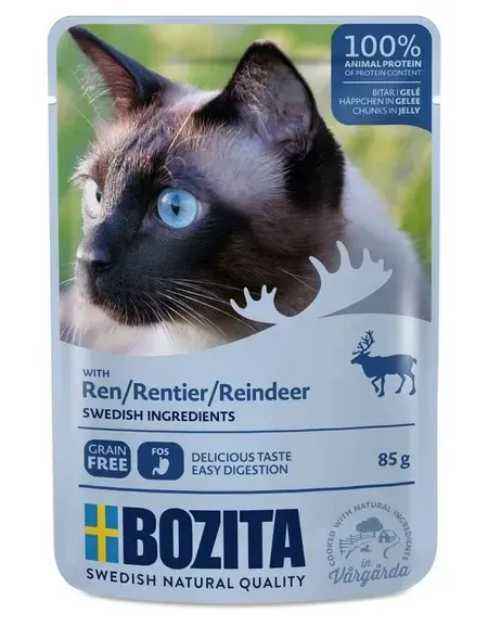 Bozita – Karma Mokra dla Kota Kawałki w Galaretce z Reniferem 85 g