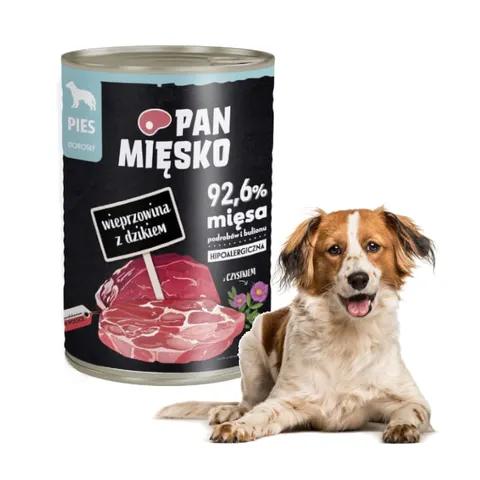 Pan Mięsko Karma dla psa WIEPRZOWINA z dzikiem 400g