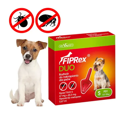 Fiprex DUO S KROPLE od pcheł kleszczy dla psa