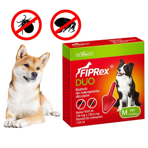 Fiprex DUO M KROPLE od pcheł kleszczy dla psa
