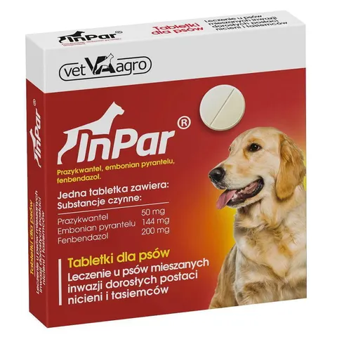 INPAR Tabletki na robaki odrobaczenie psa 2 tabletki