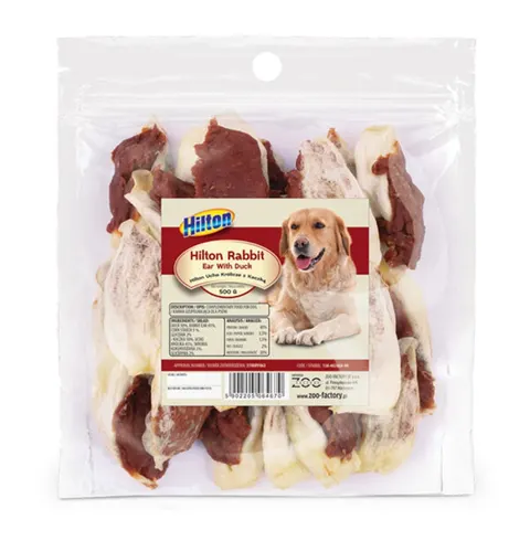 UCHO KRÓLICZE Z KACZKĄ przysmak dla psa 500g HILTON