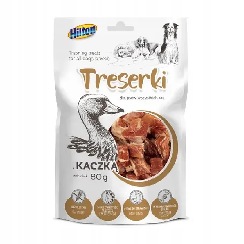 TRESERKI Z KACZKĄ smaczki przysmak dla psa 80g HILTON