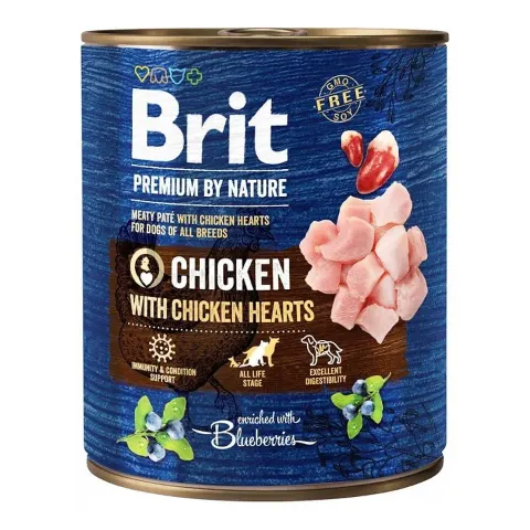 BRIT Premium by Nature Chicken Hearts Puszka 800g
