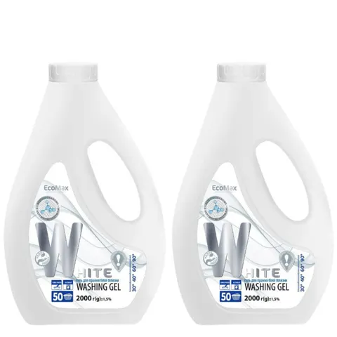 ECOMAX Żel do prania White wybielający 50 prań 2 l, pakiet 2 szt.