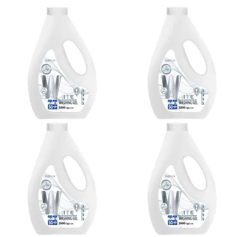 ECOMAX Żel do prania White wybielający 50 prań 2 l, pakiet 4 szt.