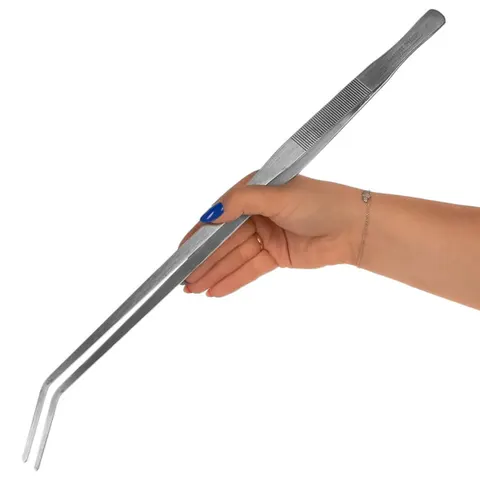 Pęseta wygięta 48cm stal nierdzewna do sadzenia roślin w akwarium