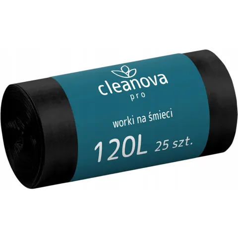CLEANOVA Worki na śmieci CZARNE 120 l, 25 szt