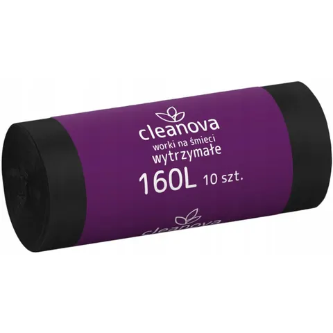 CLEANOVA Worki na śmieci CZARNE 160 l, 10 szt