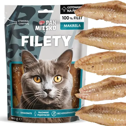 Pan Mięsko Przysmak dla kota Filety Makrela (dorosły) 100g