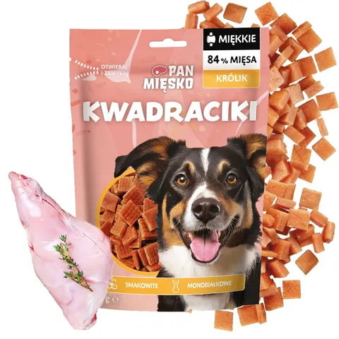 Pan Mięsko Kwadraciki Królik - przysmak dla psa 100 g
