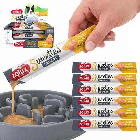 ZOLUX Przysmak kremowy dla psa SWEETIES z kurczakiem i serem 5x 14g