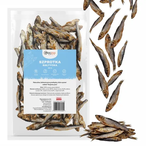 Przysmak dla Psa Szprotki Bałtyckie 100% Naturalny Gryzak Gaczoo 100g
