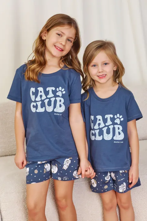 Niebieska piżama dziecięca CAT CLUB