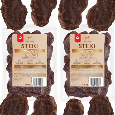 Maced Przysmak dla Psa Steki Wołowe 2x100g 95% Mięsa