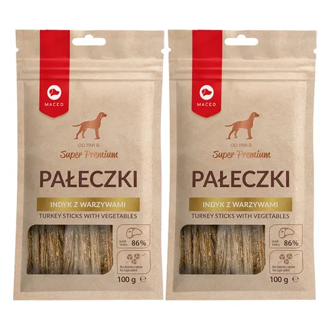 Maced Przysmak dla Psa Super Premium Pałeczki Indyk z Warzywami 2x100g