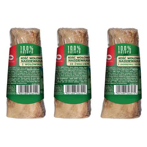 Maced 100% Natura Kość Nadziewana MIX Smaków Przysmak dla Psa 3x150g