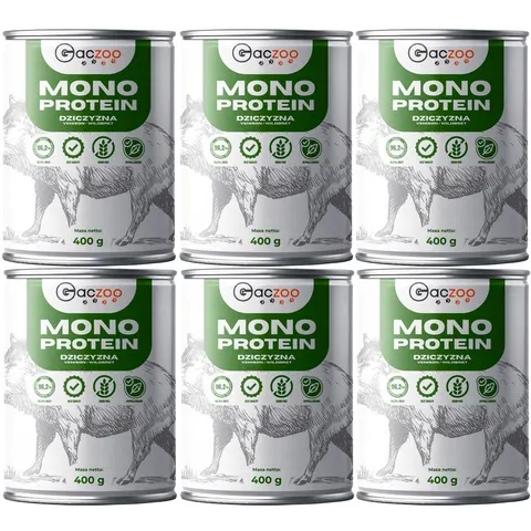 Gaczoo MONO Protein karma mokra dla psa Dzik 6x400g
