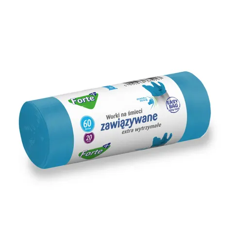 FORTE+ Worki na śmieci 60L 20 szt EASY-BAG ZAWIĄZYWANE, 1 op