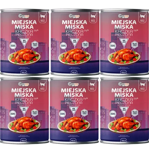 Gaczoo Miejska Miska karma mokra dla kota Kaczka pieczona Style 6x400g