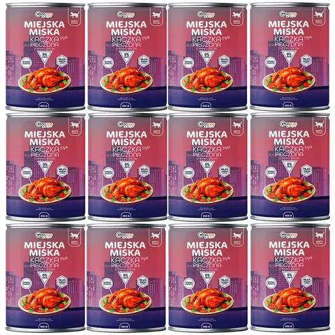 Gaczoo Miejska Miska karma mokra dla kota Kaczka pieczona Style 12x400g