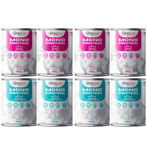 Gaczoo MONO Protein Ultra karma mokra dla psa Kangur i Kozina 8x400g