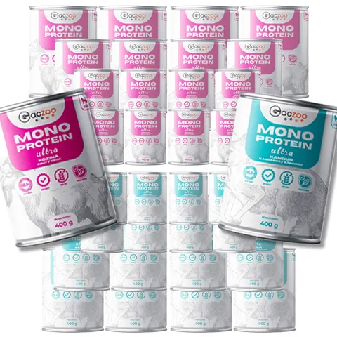 Gaczoo MONO Protein Ultra karma mokra dla psa Kangur i Kozina 32x400g