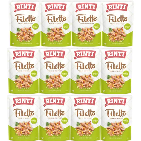 RINTI Filetto Kaczka z Warzywami w Galaretce Karma Mokra dla Psa 12x100g