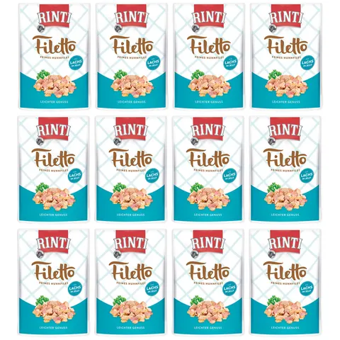 RINTI Filetto Kura i Łosoś w Galaretce Karma Mokra dla Psa 12x100g