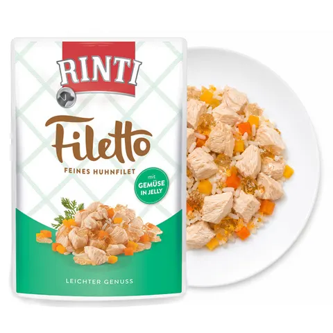 RINTI Filetto Kurczak z Warzywami w Galaretce Karma Mokra dla Psa 100g