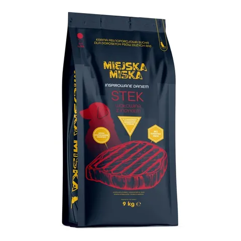 Miejska Miska Gaczoo Stek Wołowina Karma Sucha dla Psów Ras Dużych 9kg L/XL