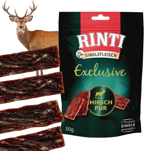 RINTI Singlefleisch Exclusive Jeleń Przysmak Mięsny dla Psa 50g