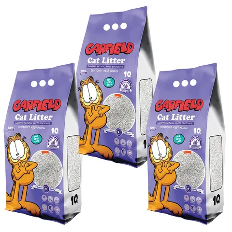 Garfield Żwirek Bentonitowy dla Kota Lawendowy 3x10L