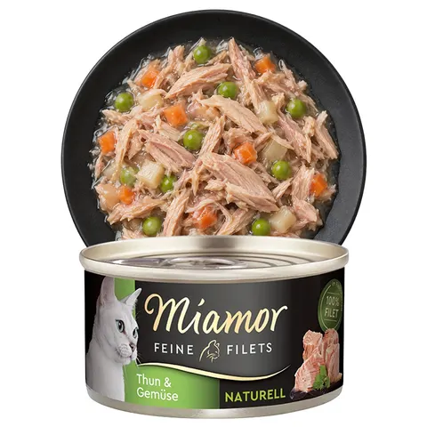 MIAMOR Feine Filets Naturelle Tuńczyk Warzywa w Sosie 80g Karma dla Kotów
