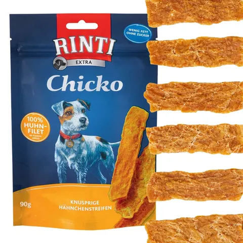 RINTI Chicko Kurczak 90g Suszony Przysmak z Fileta dla Psów Dorosłych