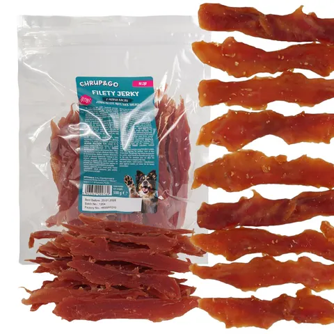 CHRUP&GO Filety Jerky Pierś z Kaczki 500g Przysmak dla Psów Dorosłych