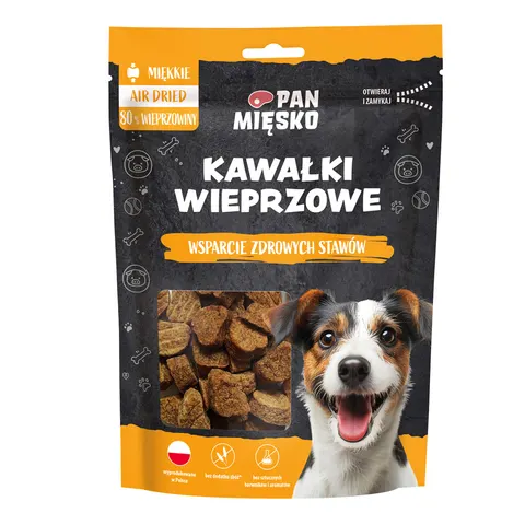 PAN MIĘSKO Kawałki Wieprzowe 80g Przysmak dla Psów Dorosłych