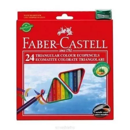 Kredki ołówkowe trójkątne FABER-CASTELL - 24 kolory