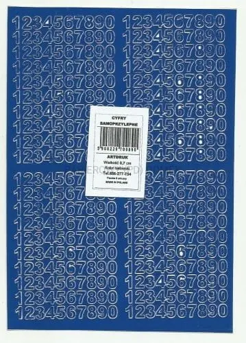 Litery samoprzylepne 7mm niebieskie Helvetica Ardruk