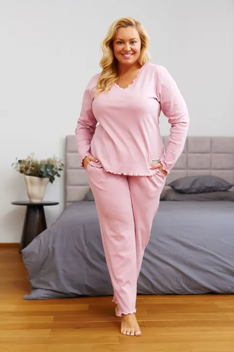 Piżama plus size z długim rękawem