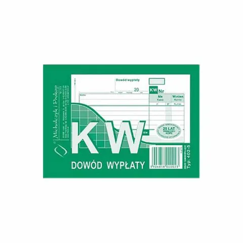 Druk KW dowód wypłaty A6 wielokopia, MiP