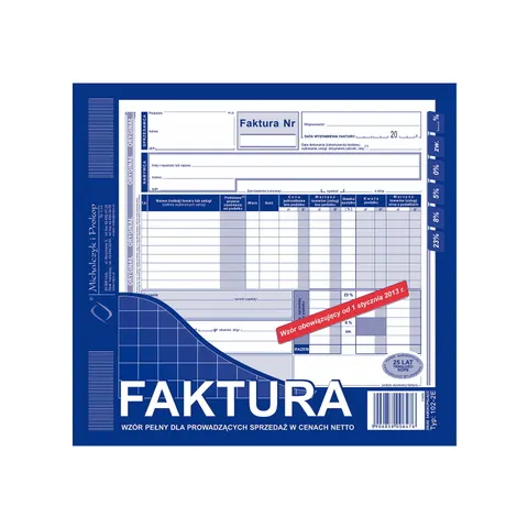 Druk "Faktura VAT Netto" 2/3 A4 pełna MICHALCZYK I PROKOP nowa /102-2E/